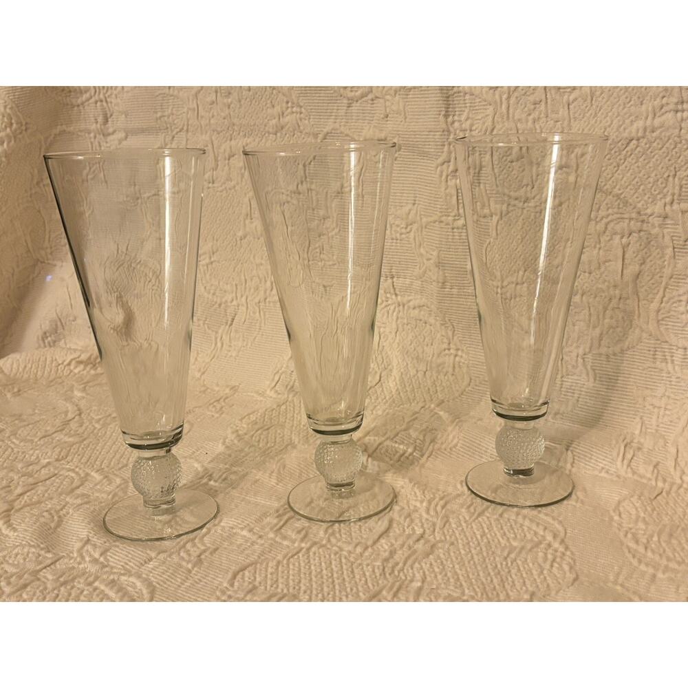 Libbey Clubhouse Collection Golf Ball Pilsner Glasses set Of Three
